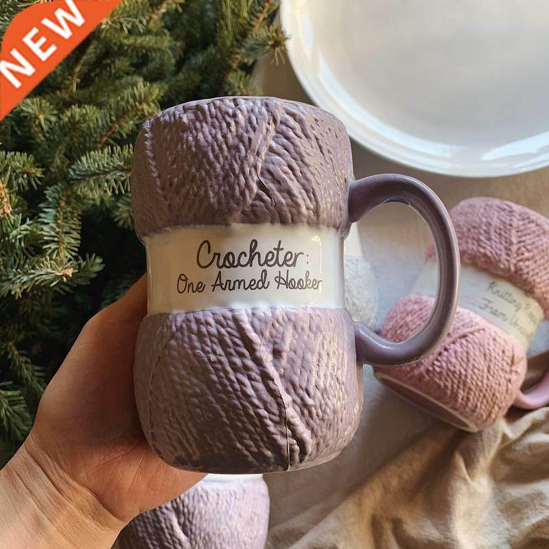 creative colorful wool ceramics mugs coffee mug milk tea off