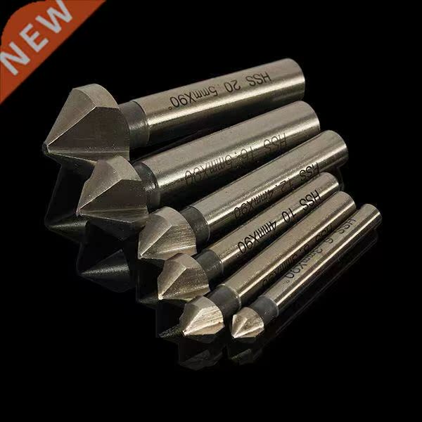 Round shank 6pcs 3 Flute 90 Degree HSS Chfer Chfering Cu