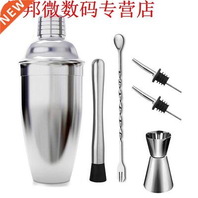 6pcs Stainless Steel Cocktail Shaker Mixer Wine Martini Bost