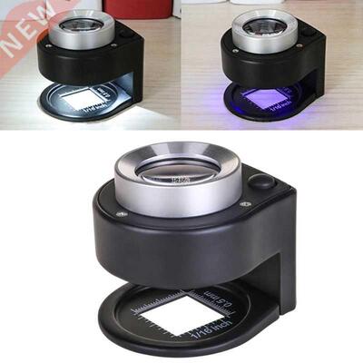30X Magnifier Metal Folding Cloth Linen Microscope Loupe wit