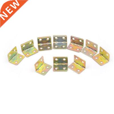 10 Pcs Brass Tone 4 Holes 90 Degree Metal Right Angle
