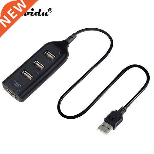 Newest 4 Ports USB 2.0 Hub with Cable Computer Peripheral