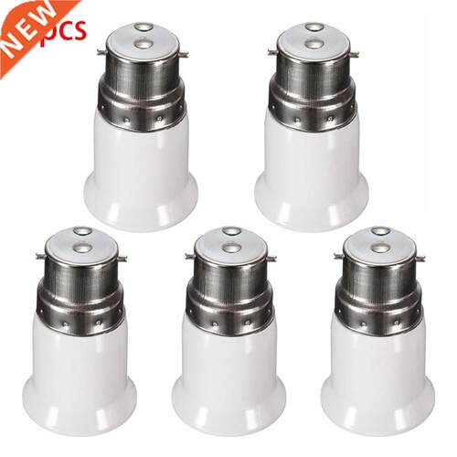 5pcs B22 To E27 Led Lamp Bulb Base Conversion Holder B22 To