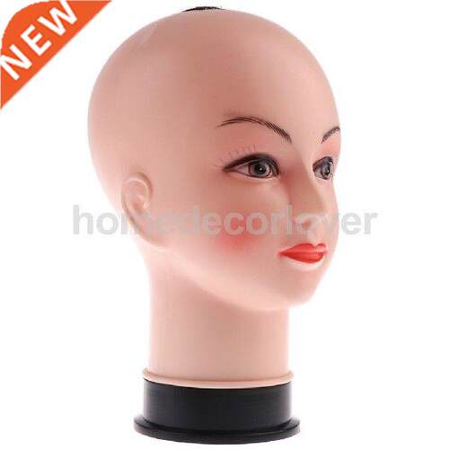 PVC Female Bald Mannequin Head Model Wig Making Hat Glasses