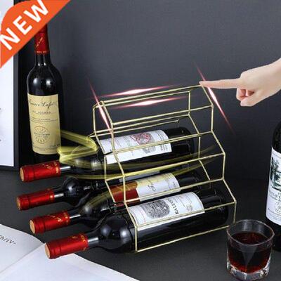 Countertop wine rack 6 bottle modern black metal without