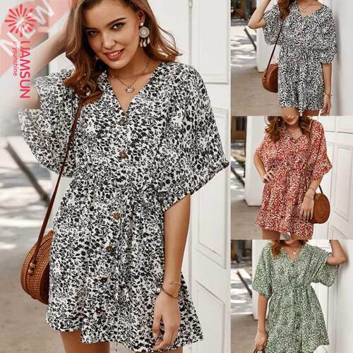 2022 Spring Summer Beach Broken Flower Skirt Women Dress女裙