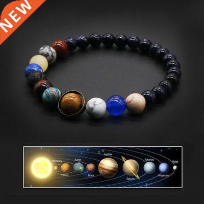 2022 Universe Solr System Brcelet Women Nturl Stone Eigh