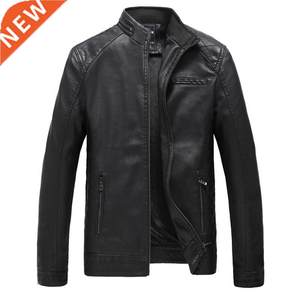 2021 Fashion Leather Jacket Men's Fall And Stand Collar Leat