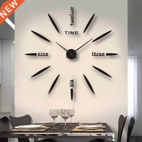 3D Wall Clock Modern Design DIY Acrylic Mirror Sticker Quart