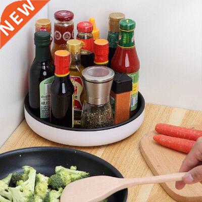 360 Rotation Round Spice Storage Rack Tray Non-slip