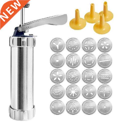 Cookie Press Molds with 20 Discs 4 Pastry Tip Aluminum