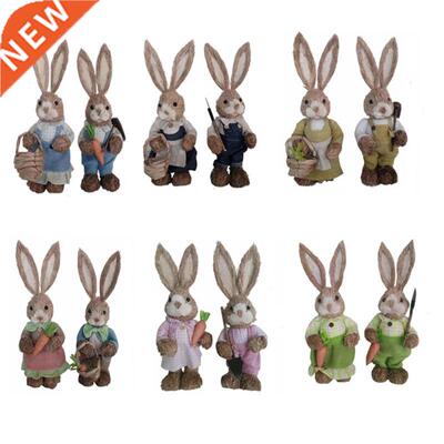 Cute Straw Rabbit Bunny Easter Decorations Holiday Home Gard