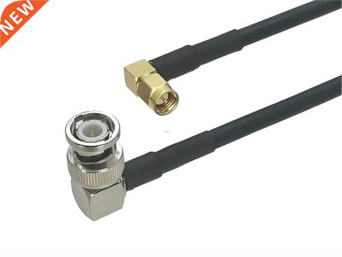 1Pcs RG58 BNC Male plug Right angle to SMA Male Plug Right a