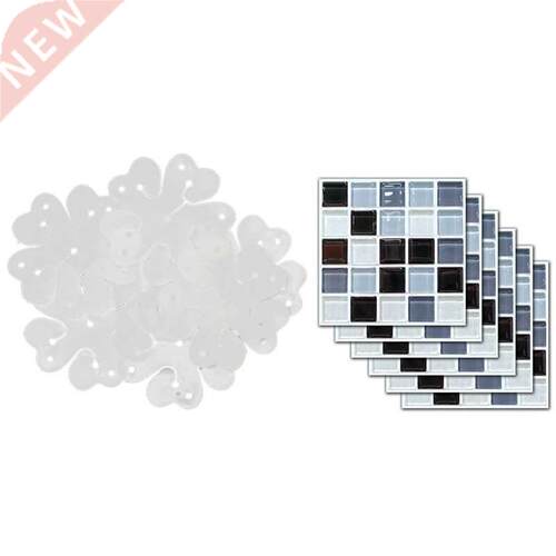 10 Pcs Plastic Balloon Sheet Flower Shape Clip & 6 P