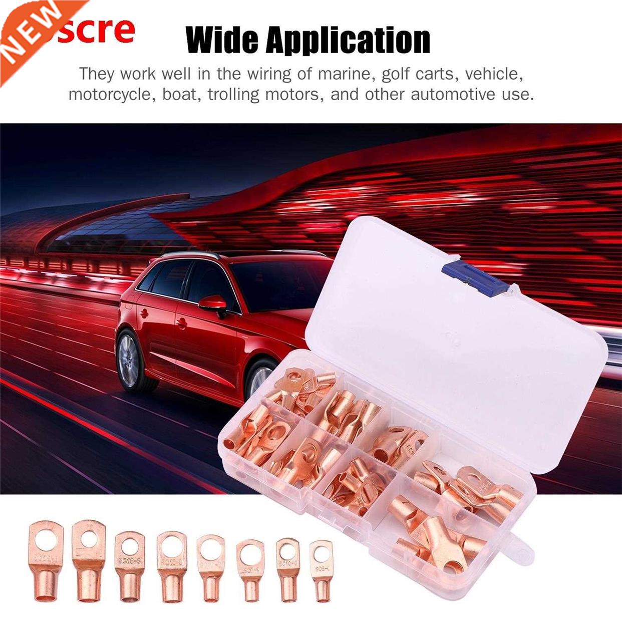 125PCS/Box Wire Termin Assorted Wire Lugs Kit Includes 65