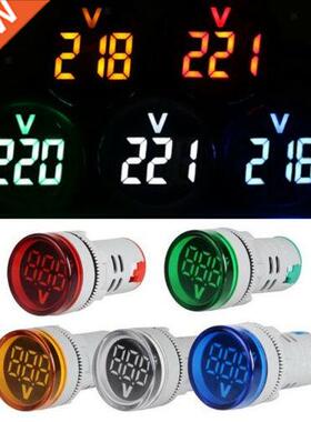 Round AC60-500V LED Digital Voltmeter DIY Mini Digital Voltm