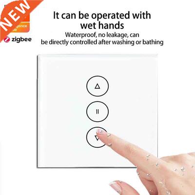 Tuya Zigbee Smart Touch Curtain Switch Panel Voice Remote