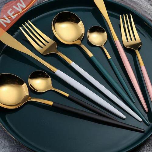 4pcs Stainless Steel Cutlery Set Luxury Dinnerware Mirror Po