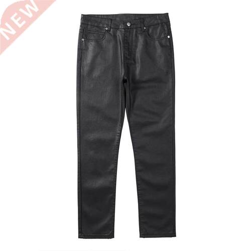 Owen Seak Men Wax Denim Jeans Cotton Gothic Men's Clothing C
