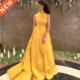 Line 2021 Taffeta Eleg Yellow Long Dresses Fashion Evening