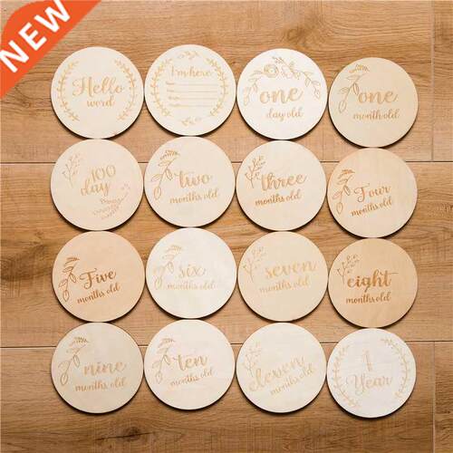 Wooden Baby Month Milestone Cd Newborn Birth Month Birthda