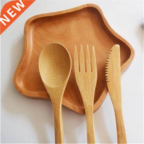 Wooden Dinnerwe Set Bamboo Fork Knife Soup Teaspoon
