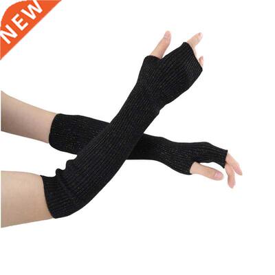 Sparsil Cashmere Long Fingerless Gloves Women Arm Warmers Go