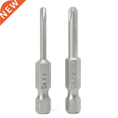 2 Pcs 50mm Magnetic 1/4'' Hex Shank Tri-wing Y Tip Head Scre