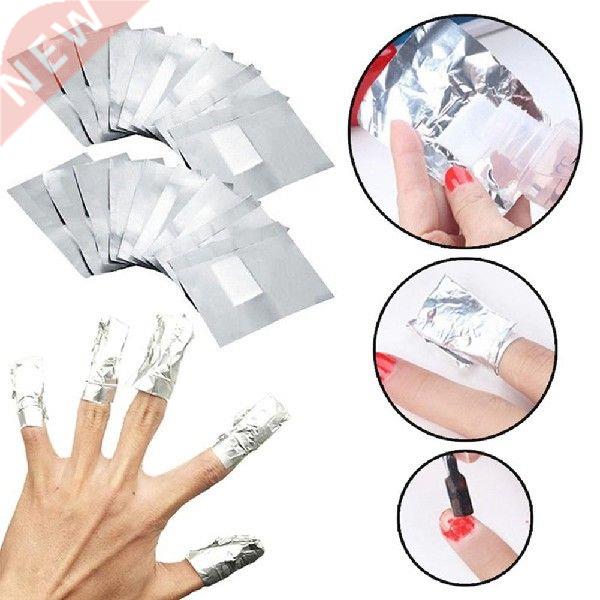 50Pcs Nail Polish Remover Soak Off Gel Foils Wraps Acrylic