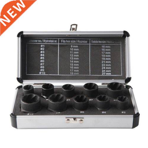 10Pcs Damaged Nut Bolt Remover 9-19Mm Extractor Removal Tool