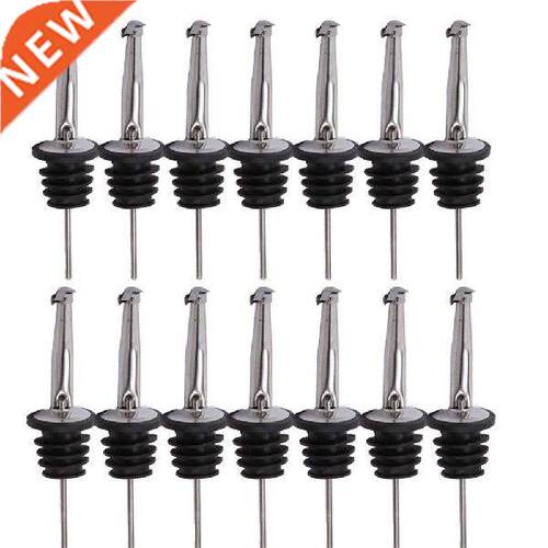 10Pcs/Set Stainless Steel Liquor Pourers With Dust Caps