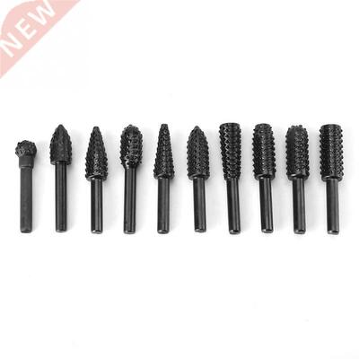 10pcs Burrs Rotary Files Bit Carving Tools Set 6mm Round Sha