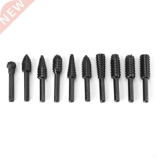 10pcs Burrs Rotary Files Bit Carving Tools Set 6mm Round Sha
