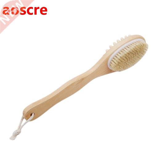 Popular Sided Natural Bristles Body Brush Scrubber Long Hand