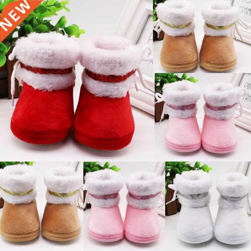 Infant Newborn Baby Girls Cashmere Plush Winter Boots Bandag