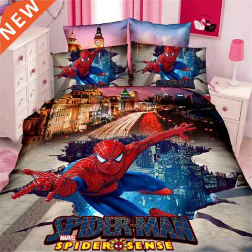 disney spiderman bedding set  boy bed linens 3d singl