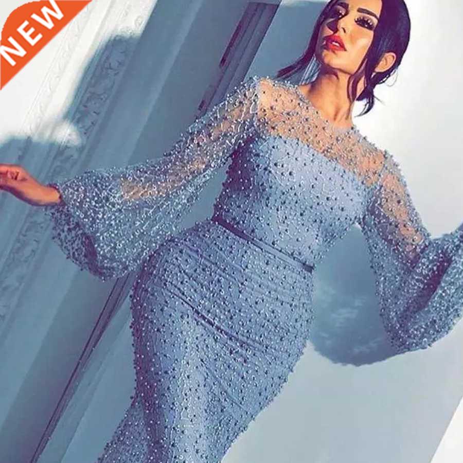 Luxury Heavy Pearls Prom Dress abiti da cerimonia da sera Fo