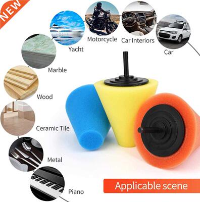 Car Polishing Pad Buffing Foam Sponge Pad Cone Polisher Buff