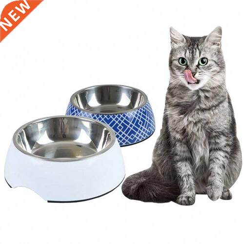 Double Dog Bowl 2 In 1 Pet Water Bowls Melamine+Stainless