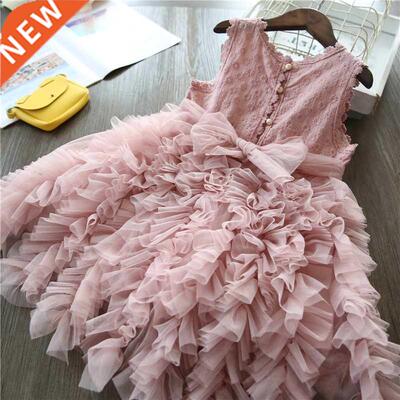 Lace Girls Princess Dress Fluffy Cake Smash Dresses Kids Chr