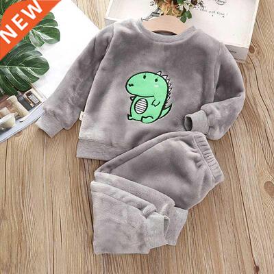 Autumn and winter new children's flannel pajamas set 1-4 yea