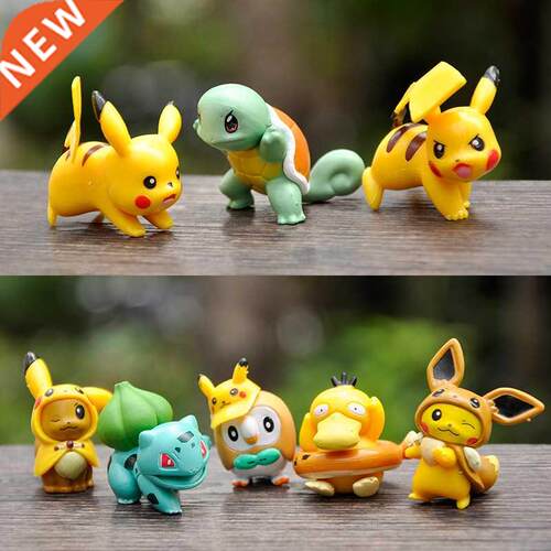 8pcs/set Pokemon Pikachu figure Ornaments Decoration Jenny T