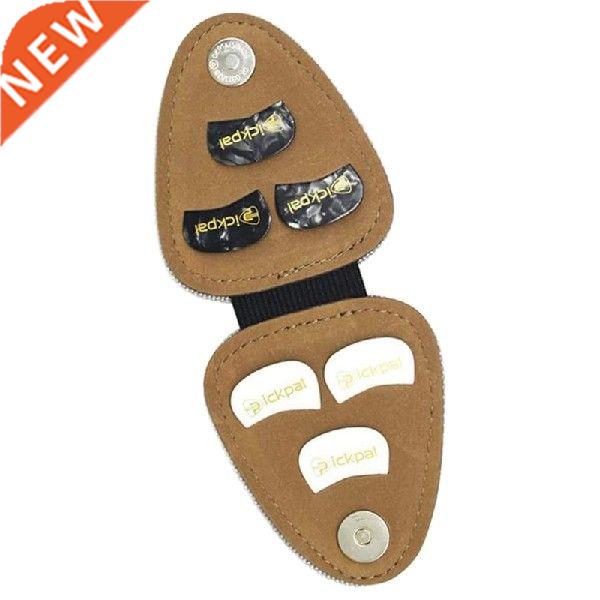 Guitar Picks Holder PU Leather Guitar Plectrums Bag Case w/