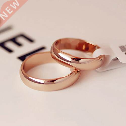 High quality 4mm Wholesale Simple Ring Fashion Rose Gold Rin