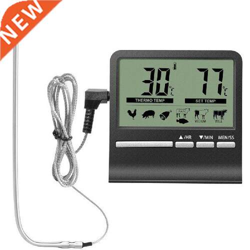 Digital Kitchen Thermometer LCD Display Stainless Steel BBQ