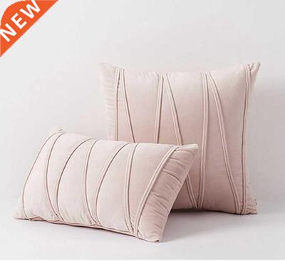 Inyahome New Art Velvet Yellow Blue Pink Solid Color Cushion