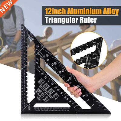 7/12 Inch Aluminum Alloy Metric System Triangle Ruler Square