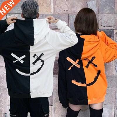 Men's Hoodie Sweatshirts Fashion Happy Smile Print Patchwork