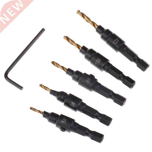 5pcs HSS Screw Countersink Drill Bit Set Quick Change Hex Sh