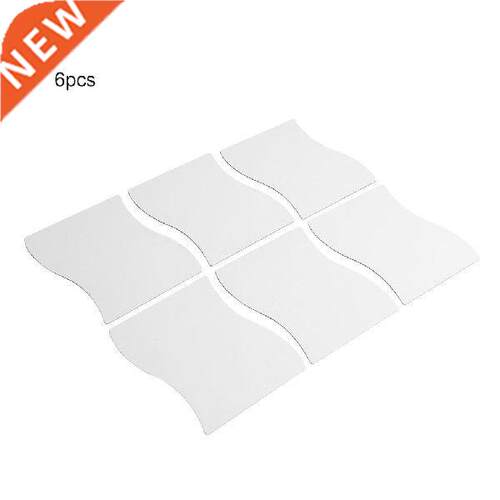 6pcs Waves Shape Self-adhesive Tile Creative Wall Stickers